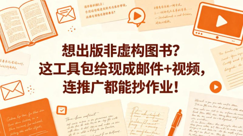 想出版非虚构图书？这工具包给现成邮件+视频，连推广都能抄作业！【原创双语字幕】|云雀资源分享