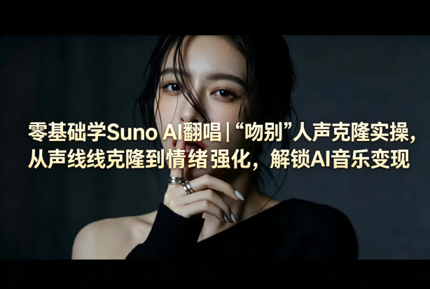 零基础学Suno AI翻唱｜《吻别》人声克隆实操，从声线克隆到情绪强化，解锁AI音乐变现|云雀资源分享