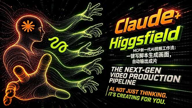 Claude+Higgsfield MCP新一代AI视频工作流：一键写脚本生成画面，自动输出成片|云雀资源分享