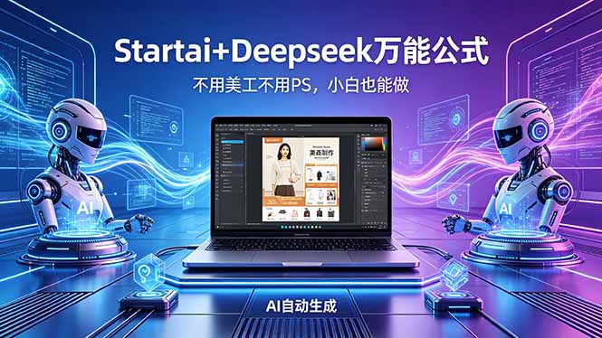 AI自动做电商详情页：Startai+Deepseek万能公式，不用美工不用PS，小白也能做|云雀资源分享