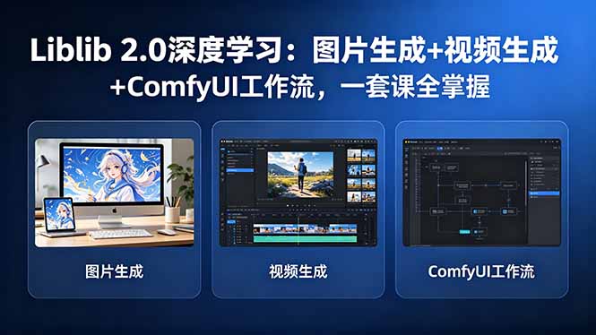 Liblib 2.0深度学习：图片生成+视频生成+ComfyUI工作流，一套课全掌握|云雀资源分享