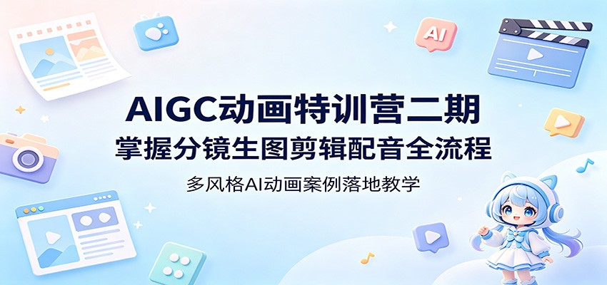 AIGC动画特训营二期:掌握分镜生图剪辑配音全流程,多风格AI动画案例落地教学|云雀资源分享