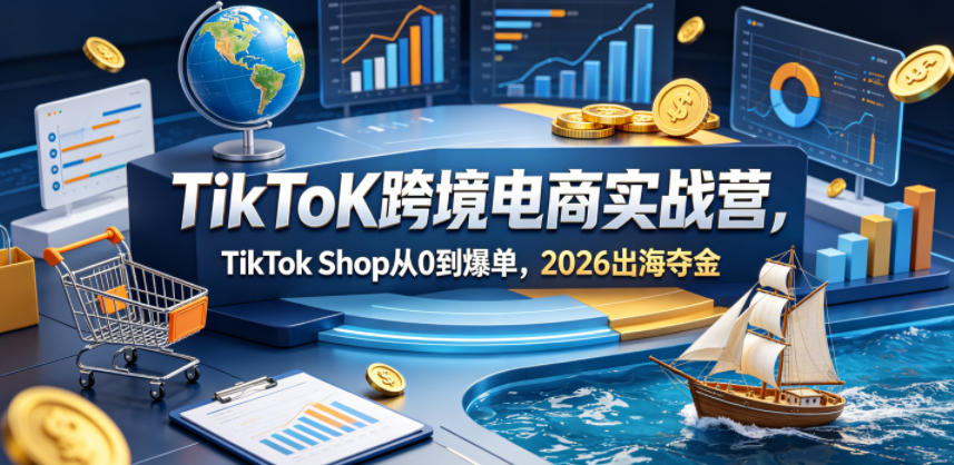 TikToK跨境电商实战营，TikTok Shop从0到爆单，2026出海夺金|云雀资源分享