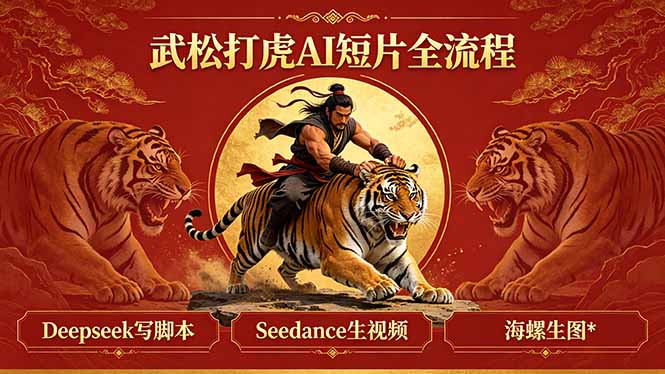 武松打虎AI短片全流程：Deepseek写脚本+Seedance生视频+海螺生图|云雀资源分享