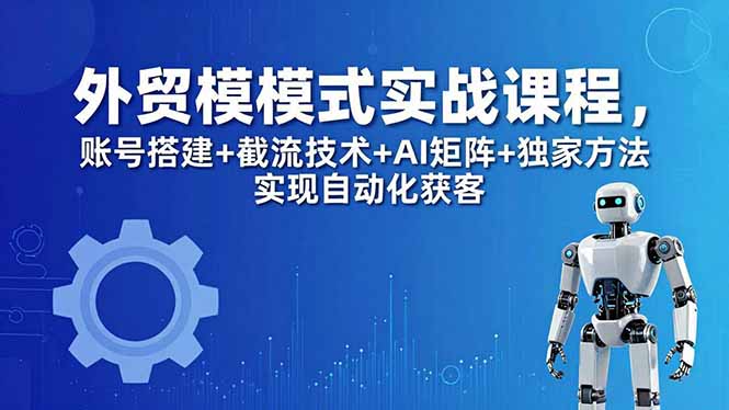 外贸新模式实战课程-更新5月，账号搭建+截流技术+AI矩阵+独家方法实现自动化获客|云雀资源分享