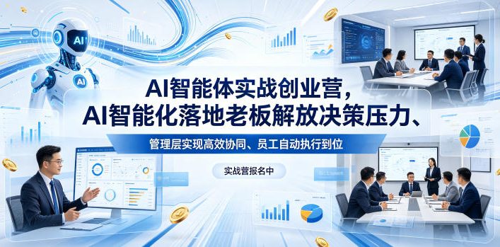 AI智能体实战创业营26年4月23-25号线下课，AI智能化落地老板解放决策压力、管理层实现高效协同、员工自动执行到位|云雀资源分享