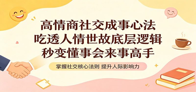 高情商社交成事心法：吃透人情世故底层逻辑，秒变懂事会来事高手|云雀资源分享