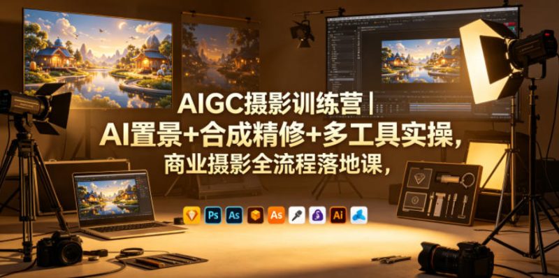 AIGC摄影训练营｜AI置景+合成精修+多工具实操，商业摄影全流程落地课|云雀资源分享