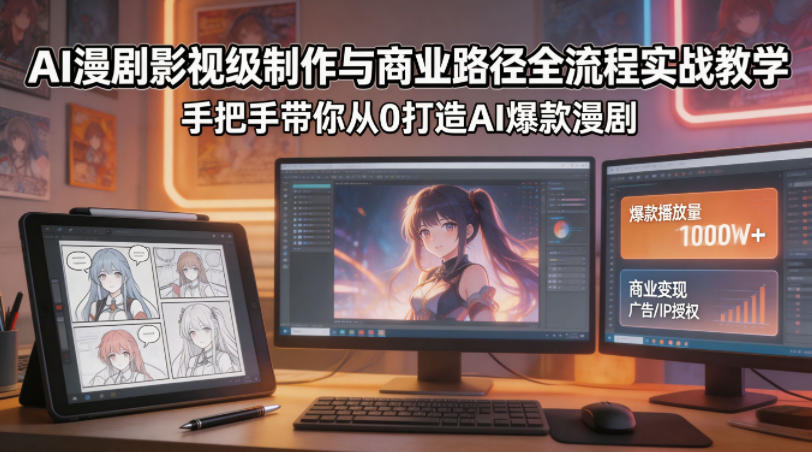 图片[1]|AI漫剧影视级制作与商业路径全流程实战教学，手带你从0打造AI爆款漫剧|云雀资源分享