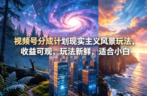 图片[1]|视频号分成计划现实主义风景玩法，收益可观，玩法新鲜，适合小白|云雀资源分享