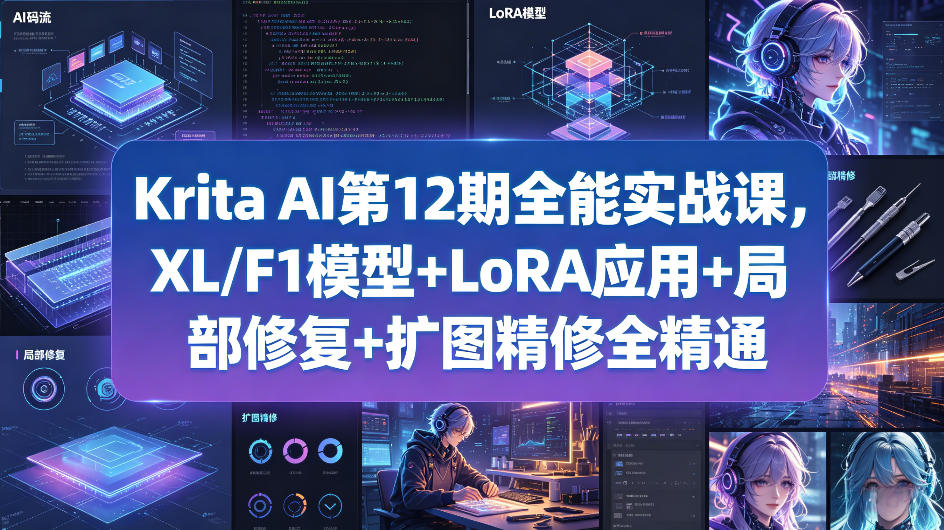 图片[1]|Krita AI第12期全能实战课，XL/F1模型+LoRA应用+局部修复+扩图精修全精通|云雀资源分享