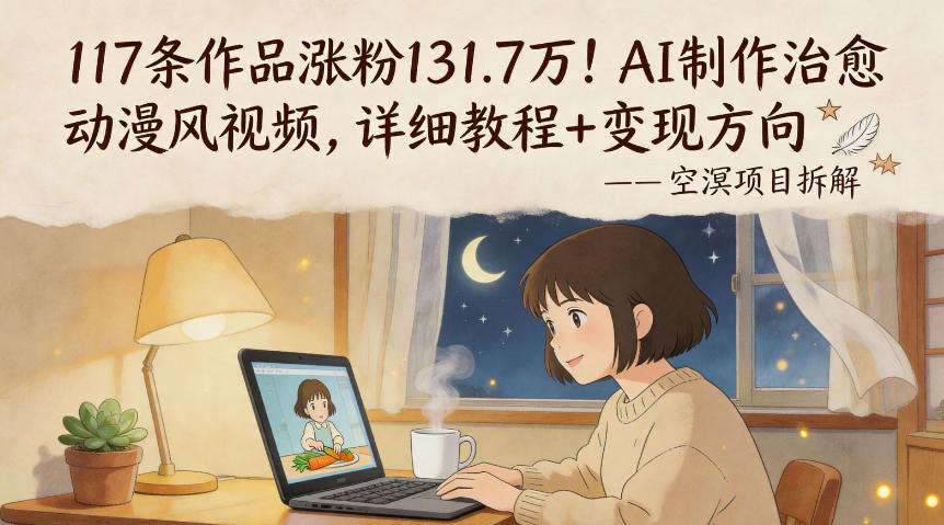 图片[1]|117条作品涨粉131.7W！AI制作治愈动漫风视频，详细教程+变现方向|云雀资源分享