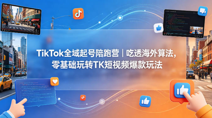 图片[1]|TikTok全域起号陪跑营｜吃透海外算法，零基础玩转TK短视频爆款玩法|云雀资源分享