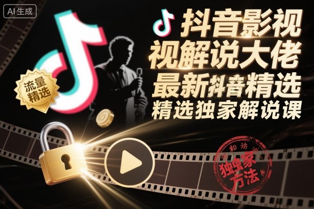 图片[1]|抖音影视解说大佬最新抖音进精选和独家方法，精选独家解说课(更新26年3月)|云雀资源分享