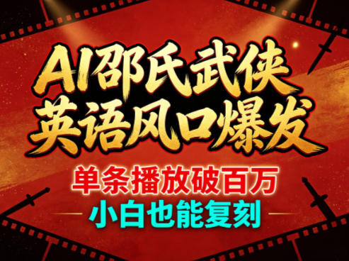 图片[1]|AI邵氏武侠英语风口爆发，单条播放破百万，小白也能复刻|云雀资源分享