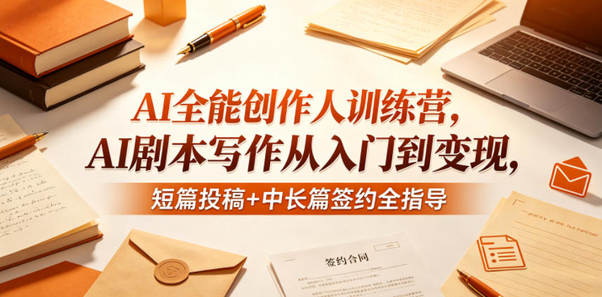 图片[1]|AI全能创作人训练营，AI剧本写作从入门到变现，短篇投稿+中长篇签约全指导|云雀资源分享