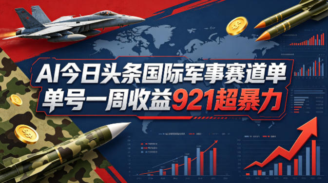 图片[1]|AI今日头条国际军事赛道，单号一周收益921，超暴力|云雀资源分享