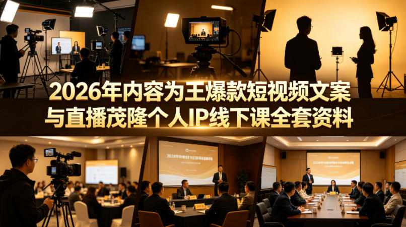 图片[1]|2026年内容为王爆款短视频文案与直播茂隆个人IP线下课全套资料(价值4980)|云雀资源分享