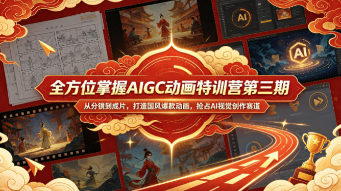 图片[1]|全方位掌握AIGC动画特训营第三期，从分镜到成片，打造国风爆款动画，抢占AI视觉创作赛道红利|云雀资源分享