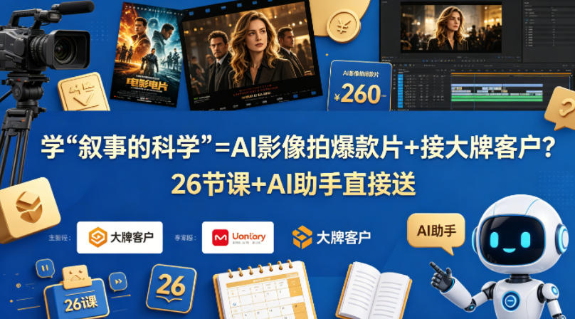 图片[1]|学《叙事的科学》=AI影像拍爆款片+接大牌客户？26节课+AI助手直接送【原创双语字幕】|云雀资源分享