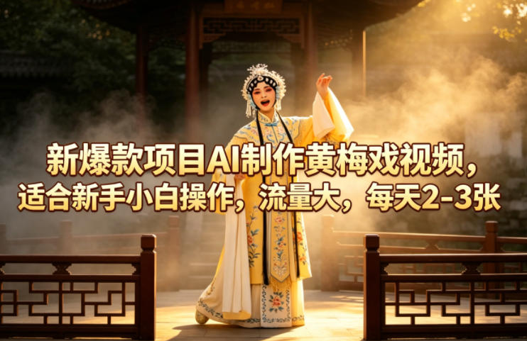 图片[1]|新爆款项目AI制作黄梅戏视频，适合新手小白操作，流量大，每天2-3张|云雀资源分享