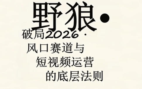 图片[1]|野狼团队·多平台实操运营课，覆盖AI口播、服装、好物、漫剪等热门玩法(更新4月29日)|云雀资源分享