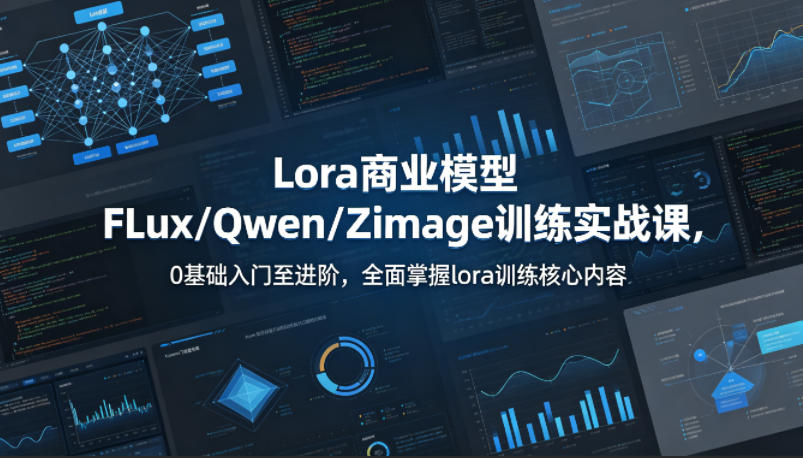 图片[1]|系统性学习Lora商业模型FLux／Qwen／Zimage训练实战课，0基础入门至进阶，全面掌握lora训练核心内容|云雀资源分享
