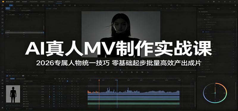 AI真人MV制作实战课:2026专属人物统一技巧,零基础起步批量高效产出成片|云雀资源分享