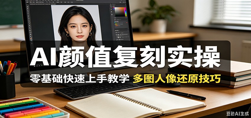 AI颜值复刻实操,零基础快速上手教学,多图人像还原技巧|云雀资源分享