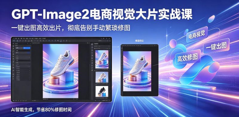 GPT-Image2电商视觉大片实战课，一键出图高效出片，彻底告别手动繁琐修图|云雀资源分享
