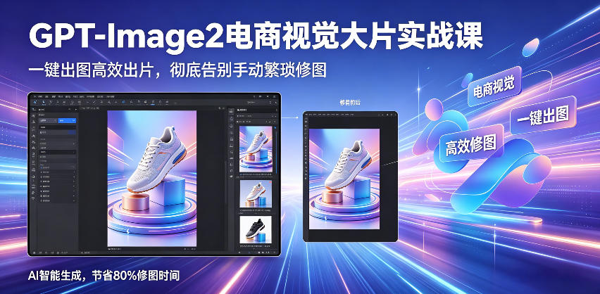 GPT-Image2电商视觉大片实战课，一键出图高效出片，彻底告别手动繁琐修图|云雀资源分享