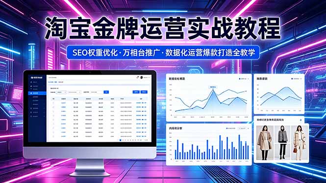 2026 淘宝金牌运营实战教程,SEO权重优化万相台推广,数据化运营爆款打造全教学|云雀资源分享