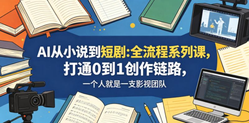AI从小说到短剧全流程系列课，打通0到1创作链路，一个人就是一支影视团队|云雀资源分享