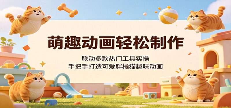 萌趣动画轻松制作,联动多款热门工具实操,手把手打造可爱胖橘猫趣味动画|云雀资源分享