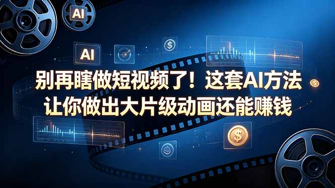 别再瞎做短视频了!这套 AI 方法让你做出大片级动画还能赚钱【原创双语字幕】|云雀资源分享