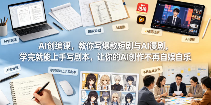 AI创编课，教你写爆款短剧与AI漫剧，学完就能上手写剧本，让你的AI创作不再自娱自乐(更新0521)|云雀资源分享
