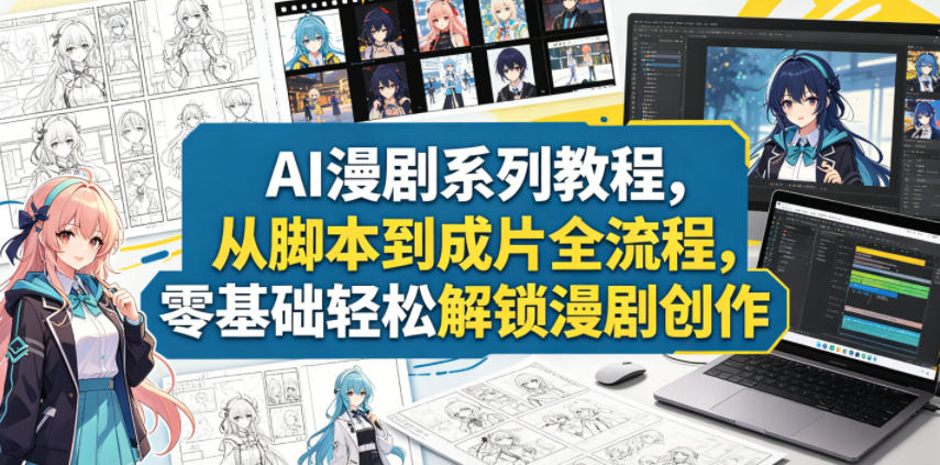 AI漫剧系列教程，从脚本到成片全流程，零基础轻松解锁漫剧创作|云雀资源分享