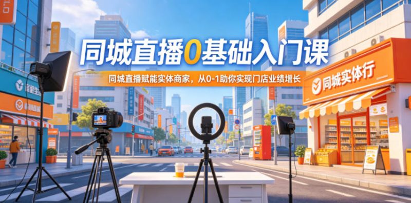 同城直播0基础入门课，同城直播赋能实体商家，从0-1助你实现门店业绩增长|云雀资源分享