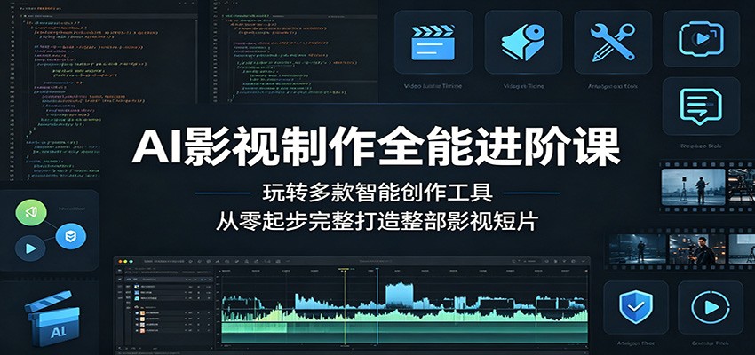 AI影视制作全能进阶课：玩转多款智能创作工具，从零起步完整打造整部影视短片|云雀资源分享