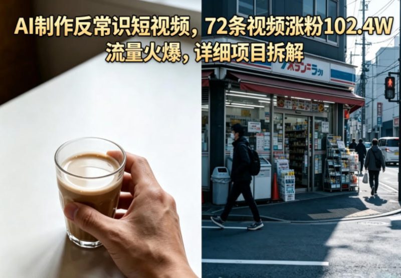 AI制作反常识短视频，72条视频涨粉102.4W，流量火爆，详细项目拆解|云雀资源分享