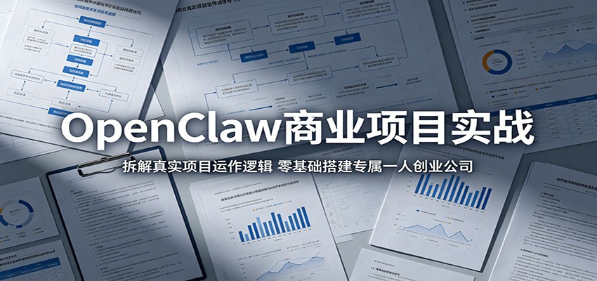 OpenClaw商业项目实战:拆解真实项目运作逻辑,零基础搭建专属一人创业公司|云雀资源分享