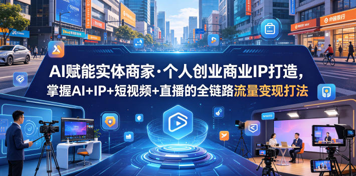 AI赋能实体商家·个人创业商业IP打造，掌握AI+IP+短视频+直播的全链路流量变现打法|云雀资源分享