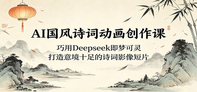 AI国风诗词动画创作课：巧用Deepseek即梦可灵，打造意境十足的诗词影像短片|云雀资源分享