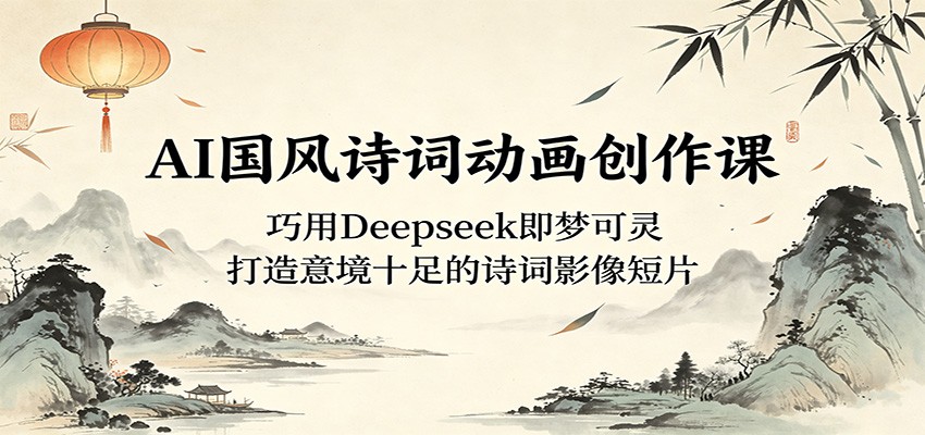 AI国风诗词动画创作课：巧用Deepseek即梦可灵，打造意境十足的诗词影像短片|云雀资源分享