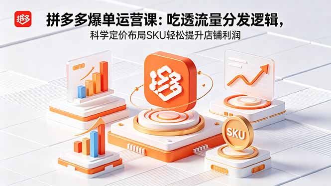 拼多多爆单运营实战课:吃透流量分发逻辑,科学定价布局SKU轻松提升店铺利润|云雀资源分享