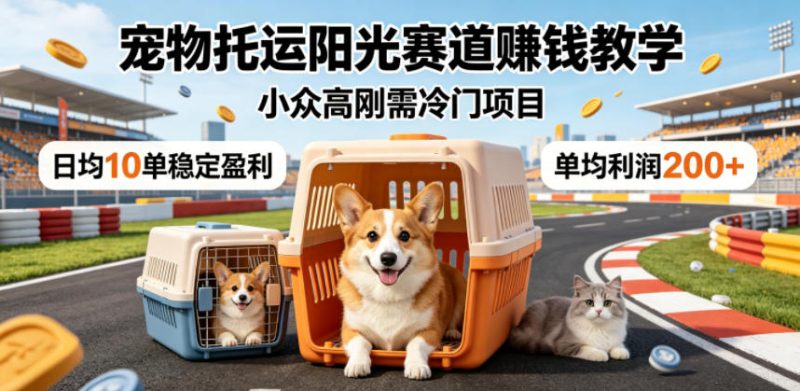 宠物托运阳光赛道賺钱教学，小众高刚需冷门项目，日均10单稳定盈利，单均利润200+|云雀资源分享