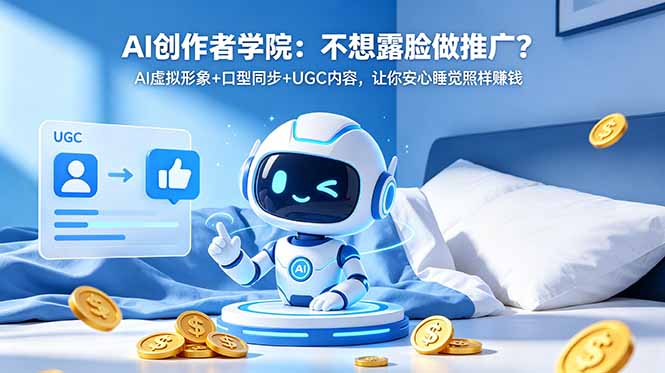 AI创作者学院：不想露脸做推广？AI虚拟形象+口型同步+UGC内容，让你安心睡觉照样赚钱|云雀资源分享