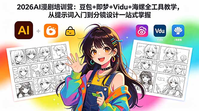 2026AI漫剧培训营:豆包+即梦+Vidu+海螺全工具教学,从提示词入门到分镜设计一站式掌握|云雀资源分享