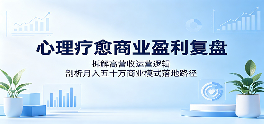心理疗愈商业盈利复盘：拆解高营收运营逻辑，剖析月入五十万商业模式落地路径|云雀资源分享