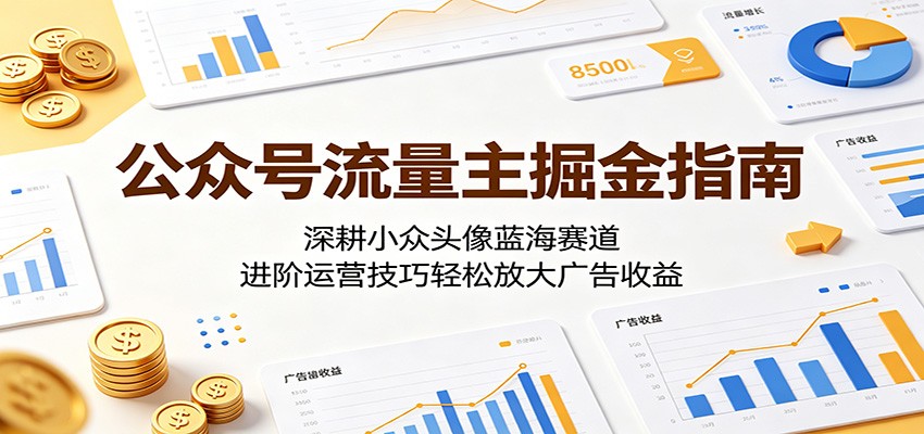 公众号流量主掘金指南:深耕小众头像蓝海赛道,进阶运营技巧轻松放大广告收益|云雀资源分享